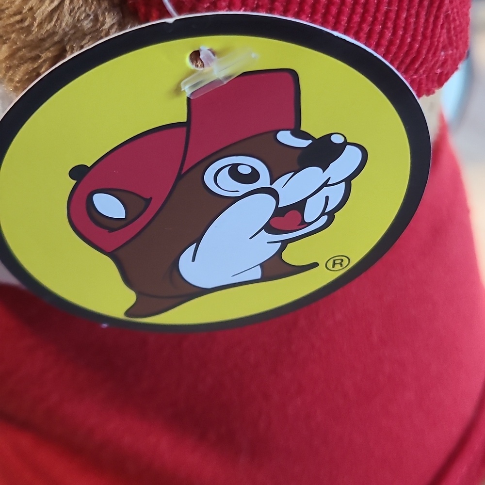Buc-ee's Brown Beaver Plush Toy with Red Shirt and Hat - Picture 4 of 4
